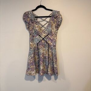Bebe Multicolor Crisscross Mini Dress